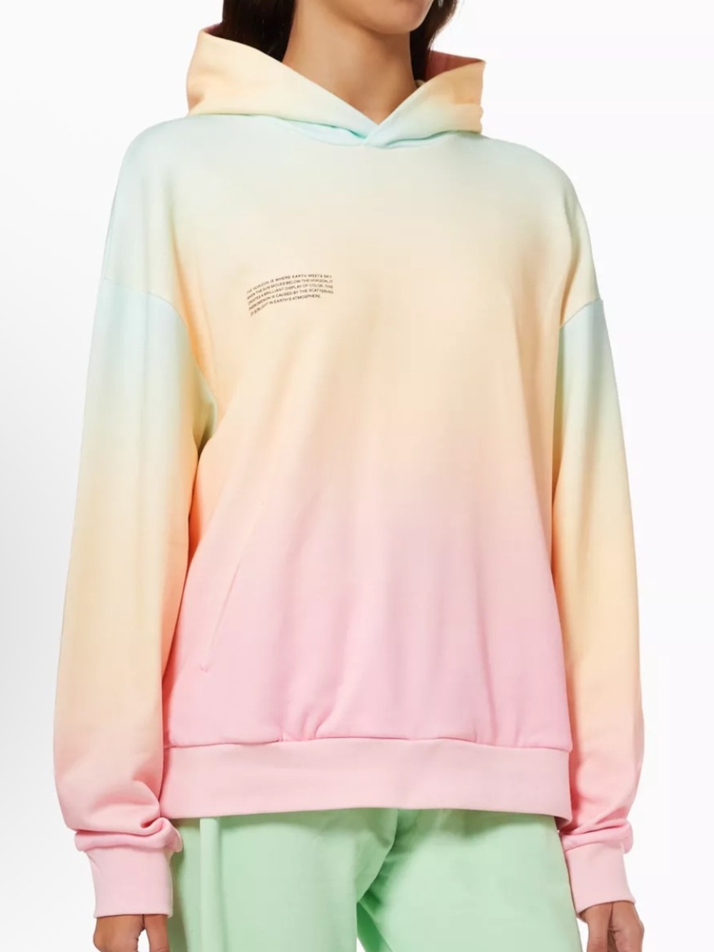 PANGAIA 365 Hoodie Sunset Colorblock Pastel Organic Cotton Sweatshirt M EUC